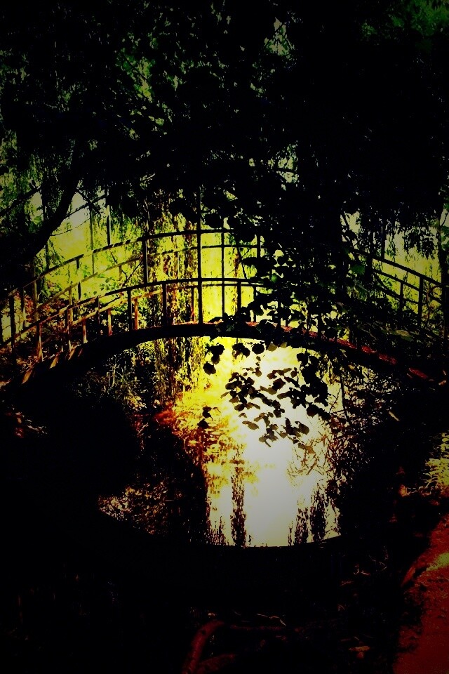 Живописный мостик обои