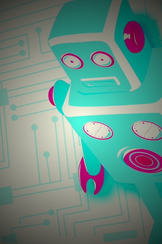 Векторный робот обои