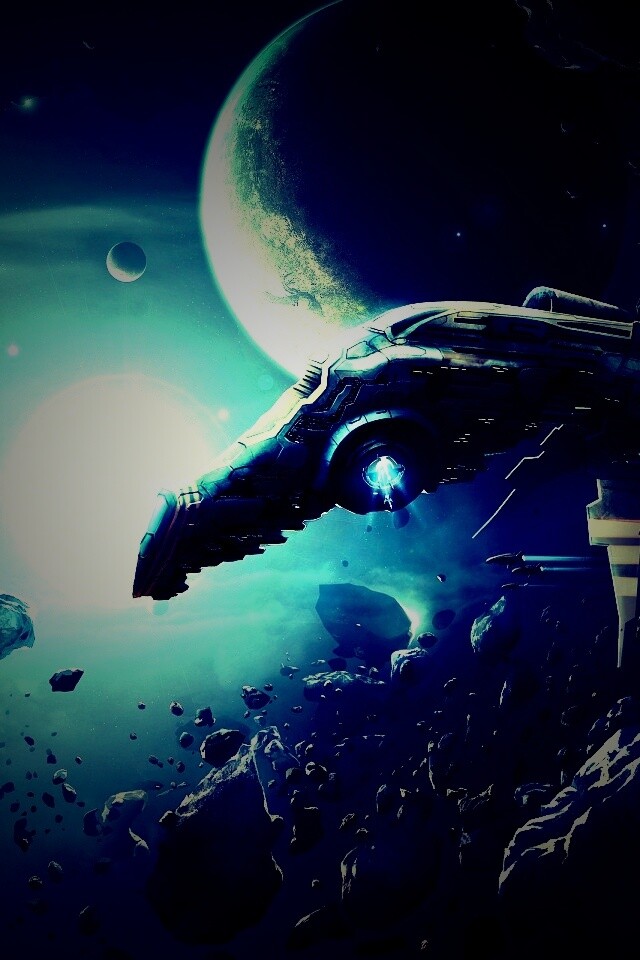 Космические корабли в поясе метеоритов обои