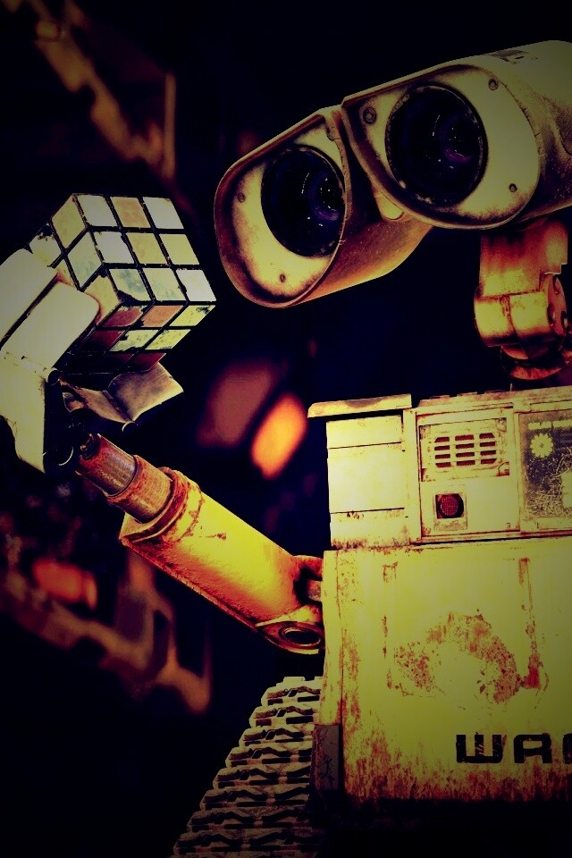 Валли и кубик Рубика обои