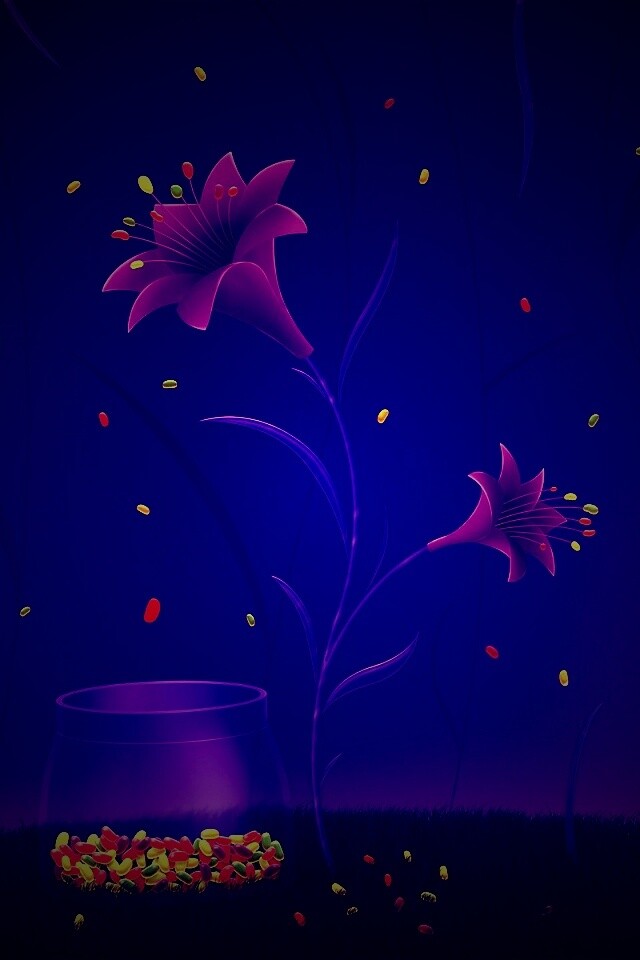 Волшебные цветы и конфетки обои