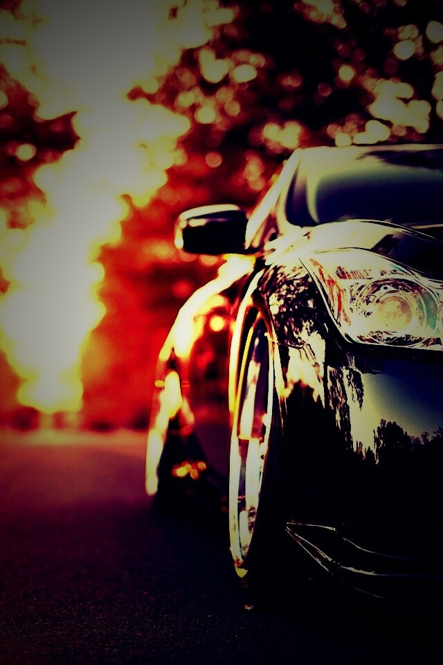 Автомобиль на закате обои