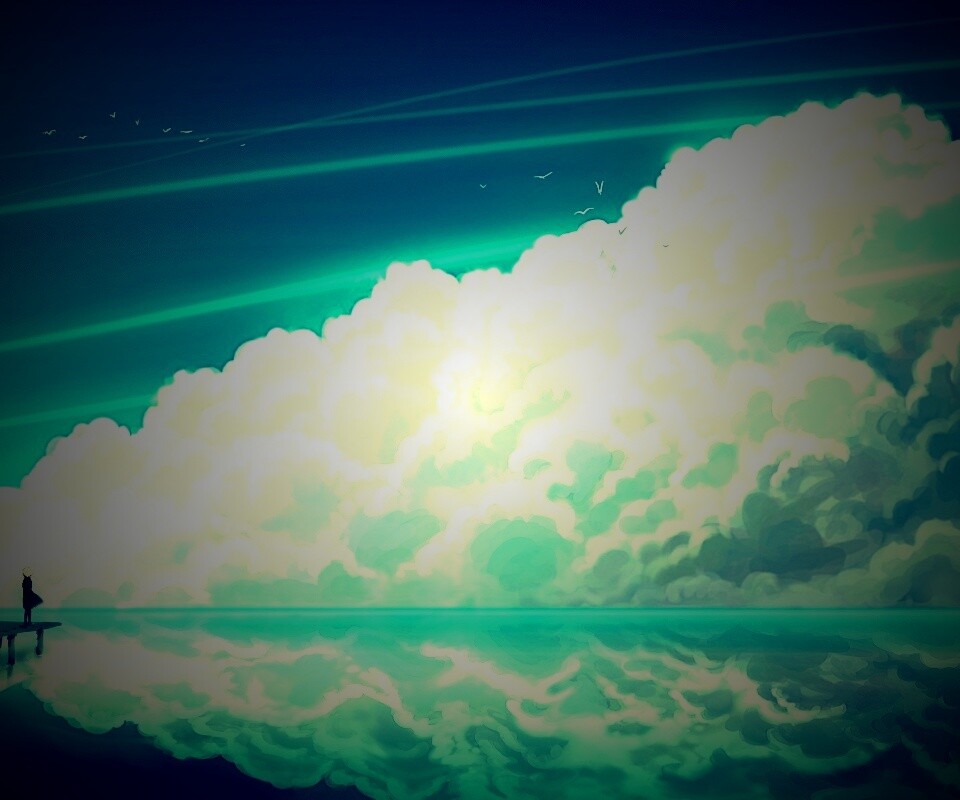 Облако на горизонте обои