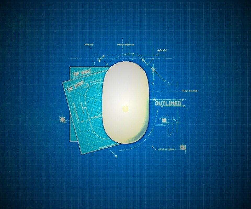 Чертеж яблочной мышки обои