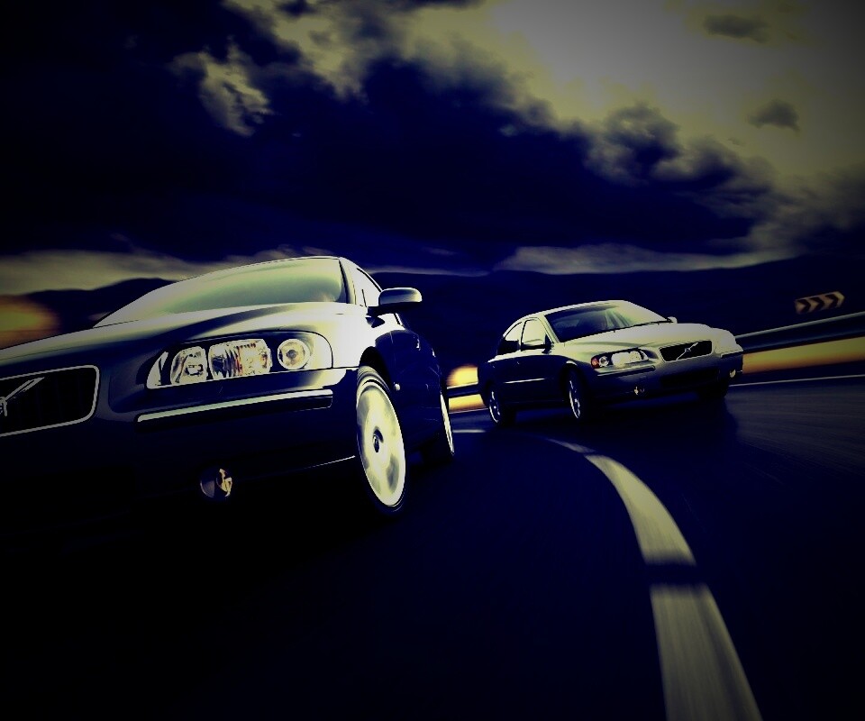 Два седана вольво на повороте обои