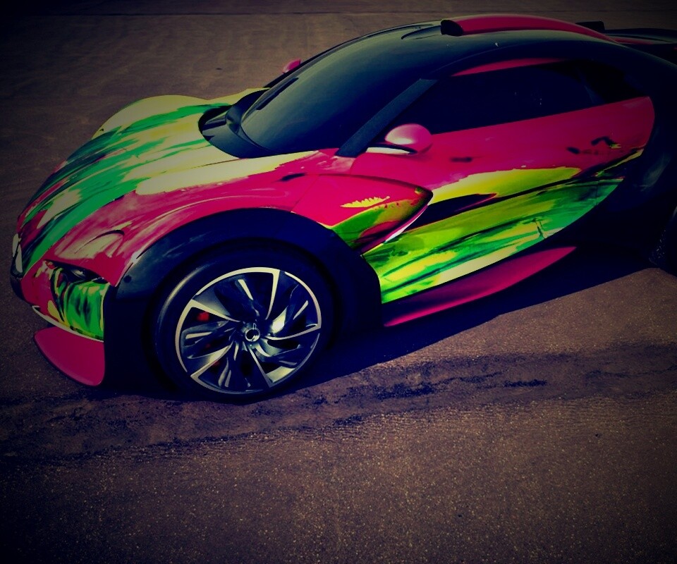 Раскрашенный спорткар ситроен обои