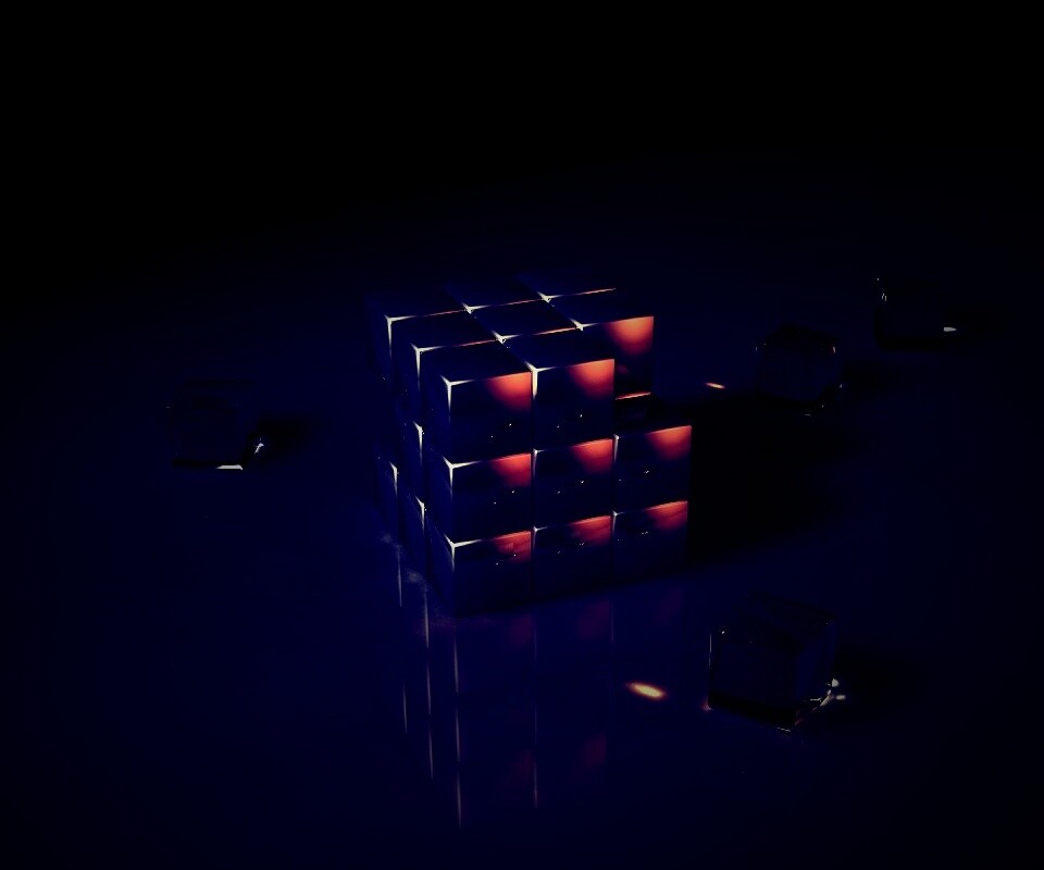 Стеклянный кубик рубика обои