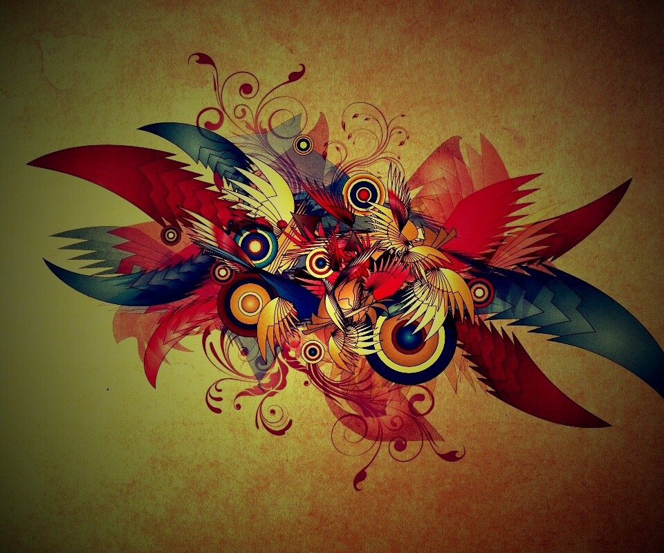 Перья и круги обои