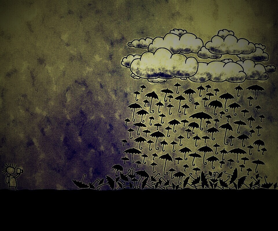 Дождь из зонтиков обои