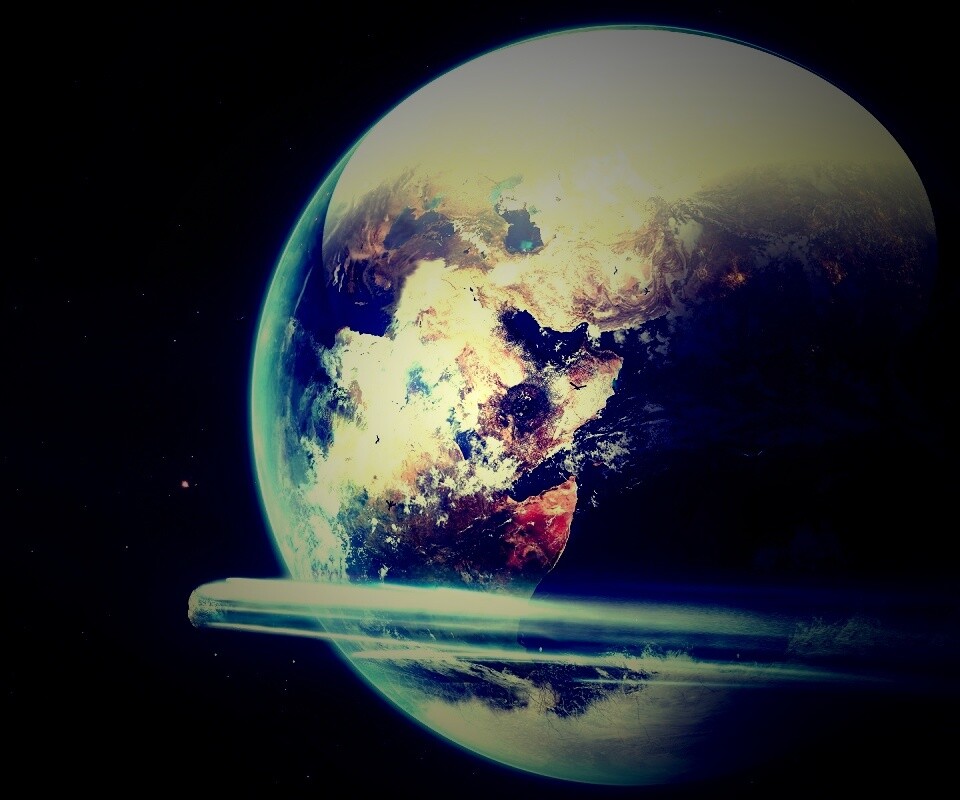 Метеорит пролетает мимо Земли обои