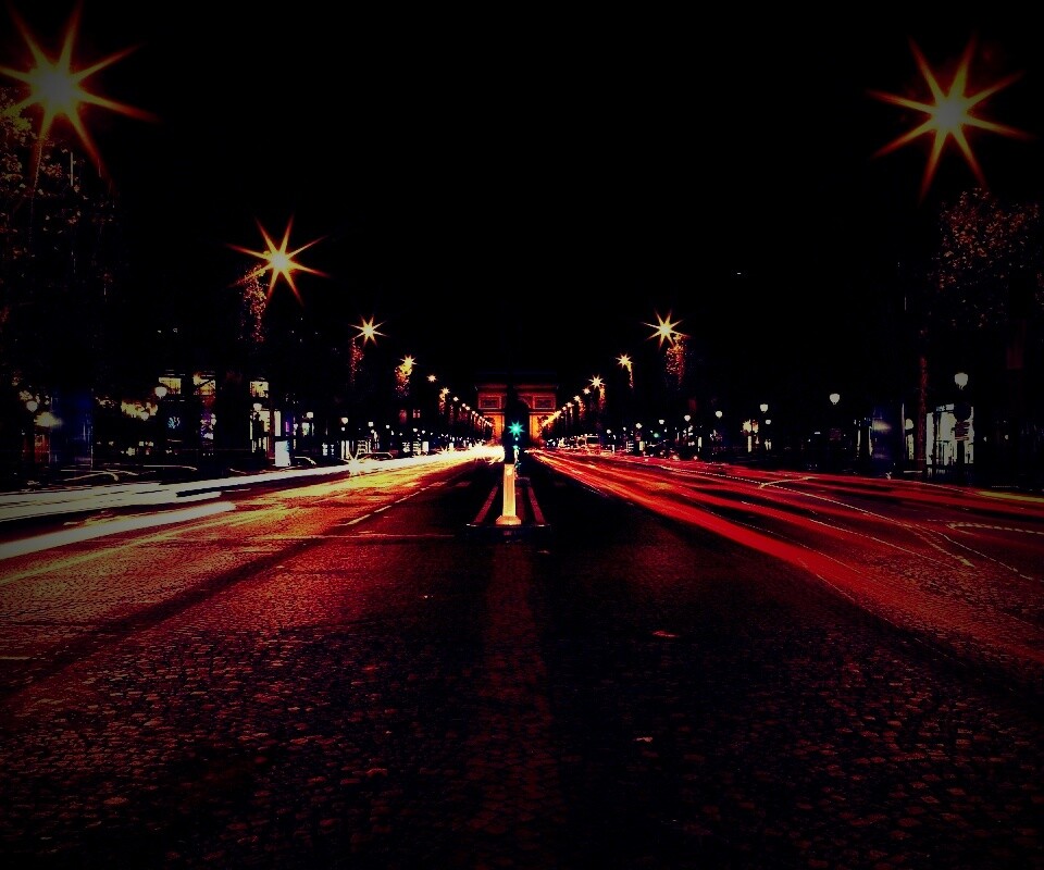 Ночной париж обои