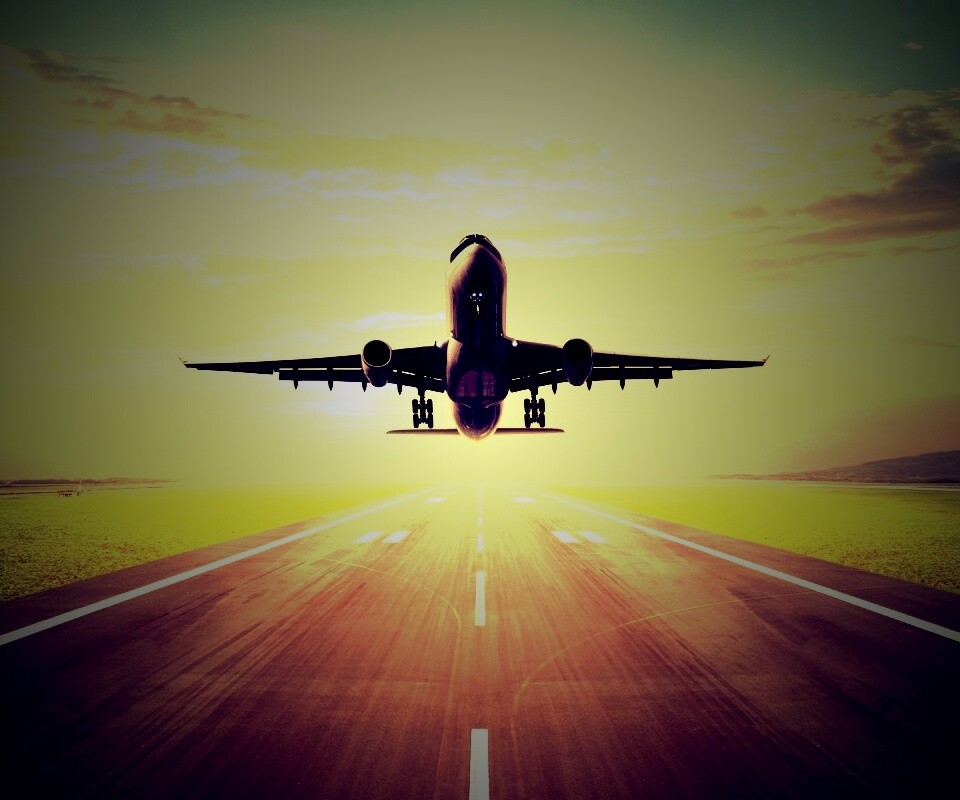 Взлетающий самолет обои