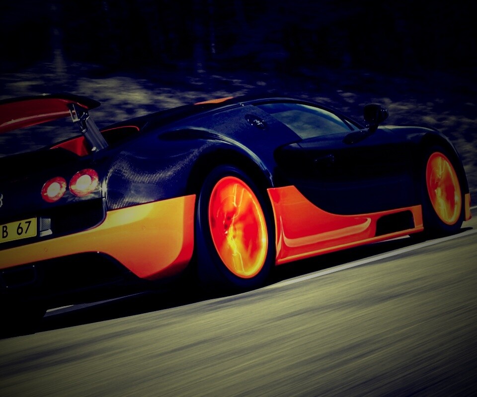 Оранжево-черный Бугатти обои