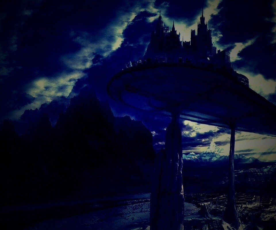 Город на вершине скал обои