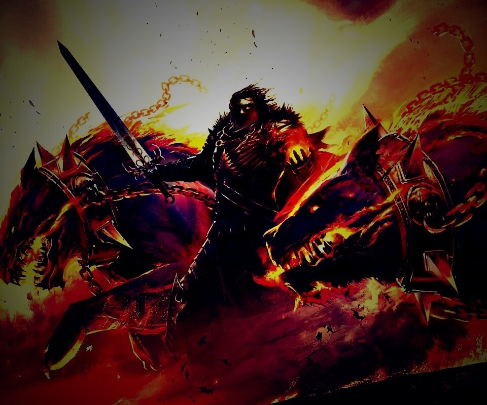 Темный рыцарь и гончие смерти обои