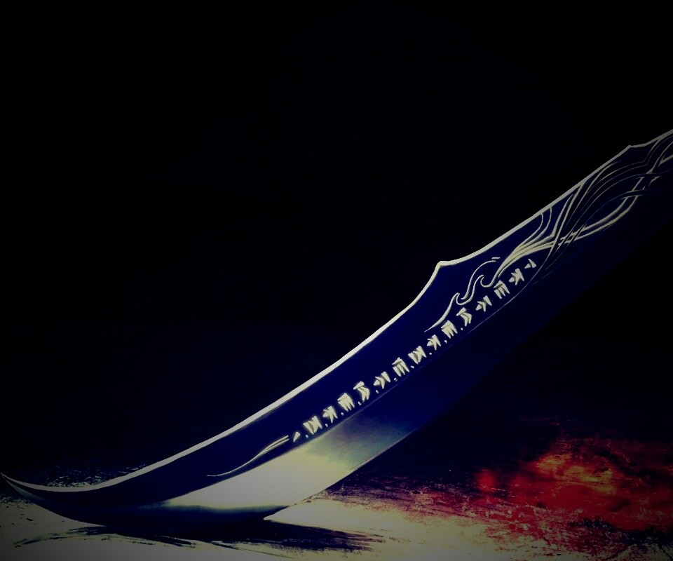 Клинок с магическими рунами обои