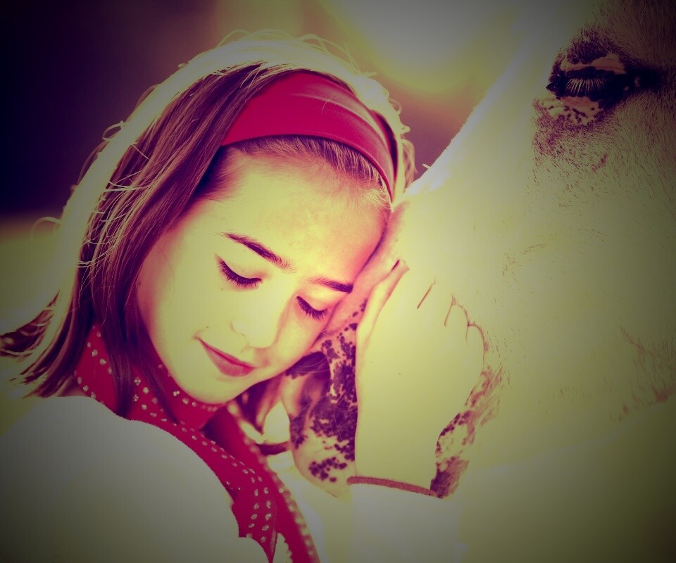 Девочка и лошадь обои