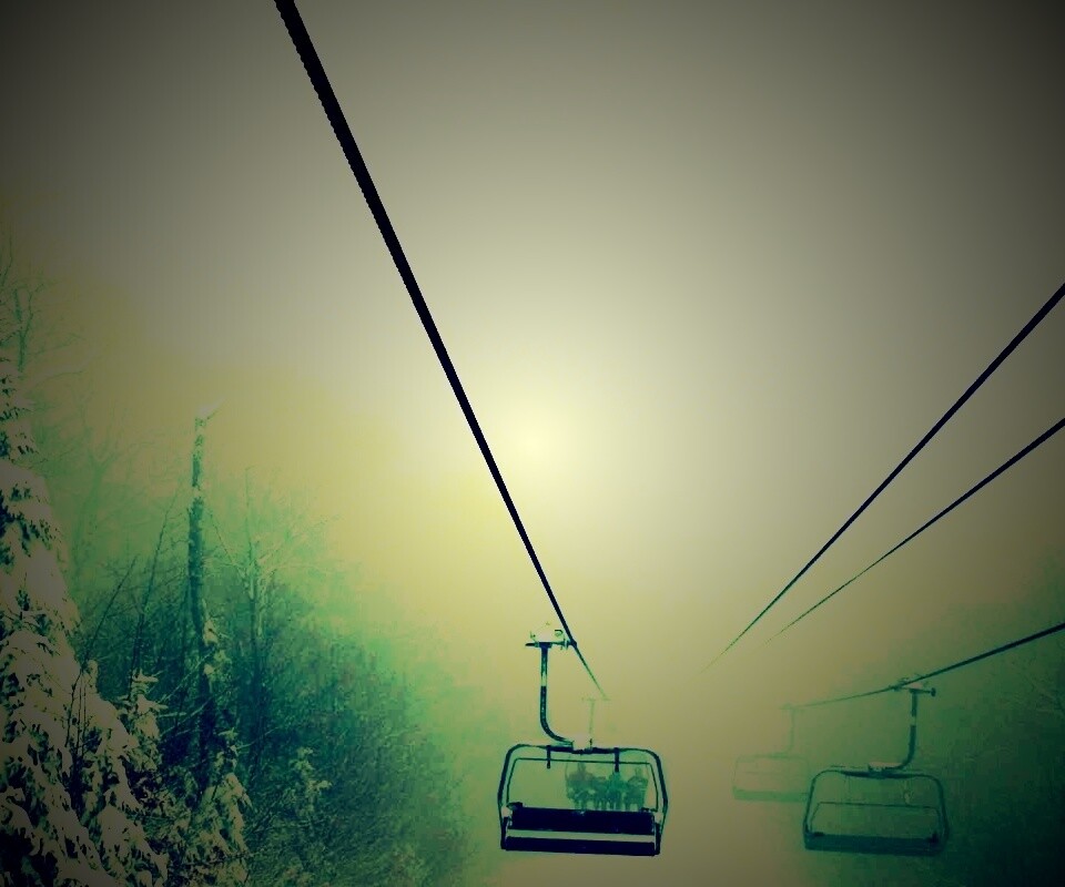 Канатная дорога в зиму обои