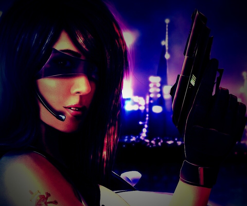 Девушка из будущего с пистолетом обои
