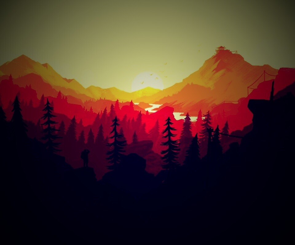 Красный Firewatch обои