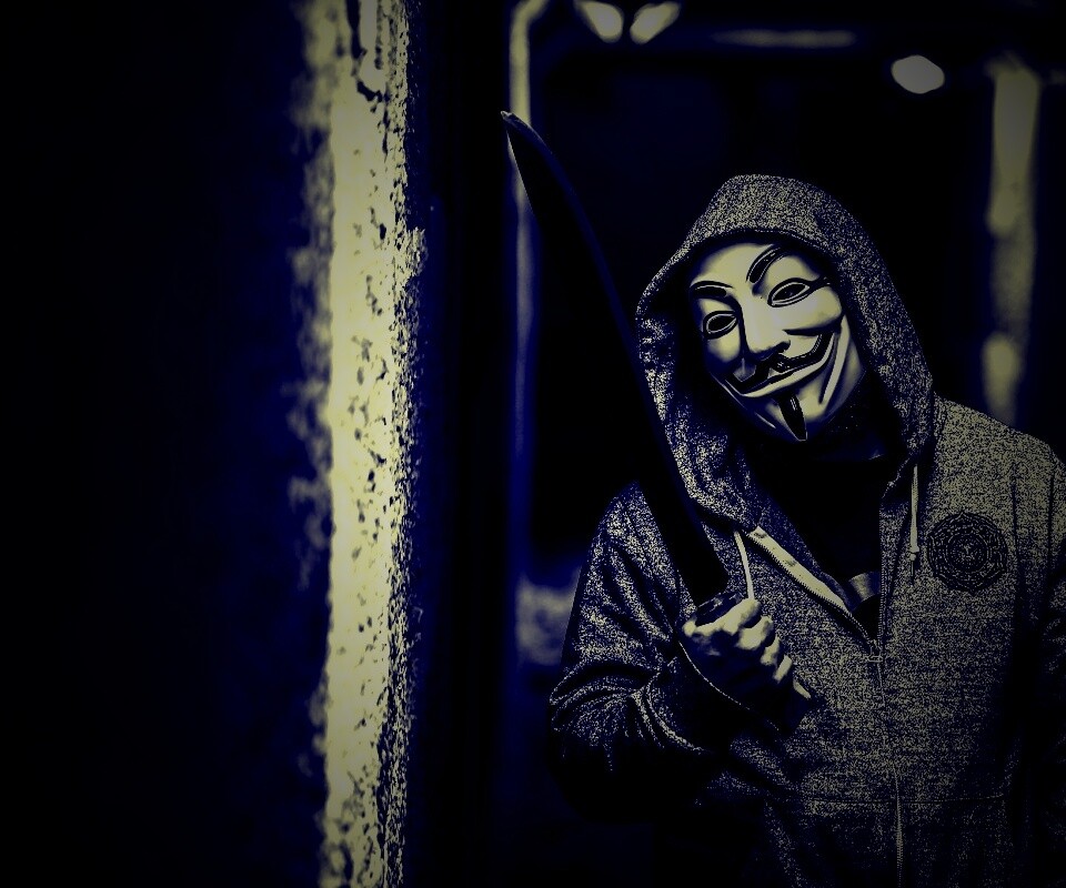 Человек в маске анонимуса обои