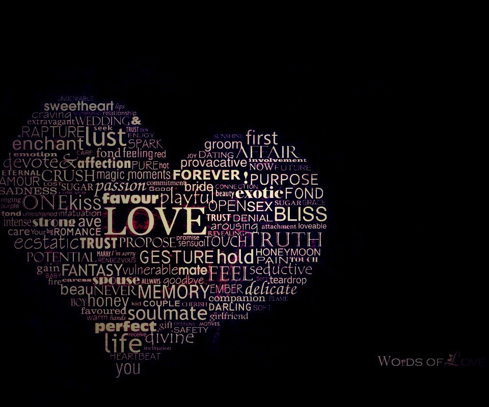 Слова любви обои