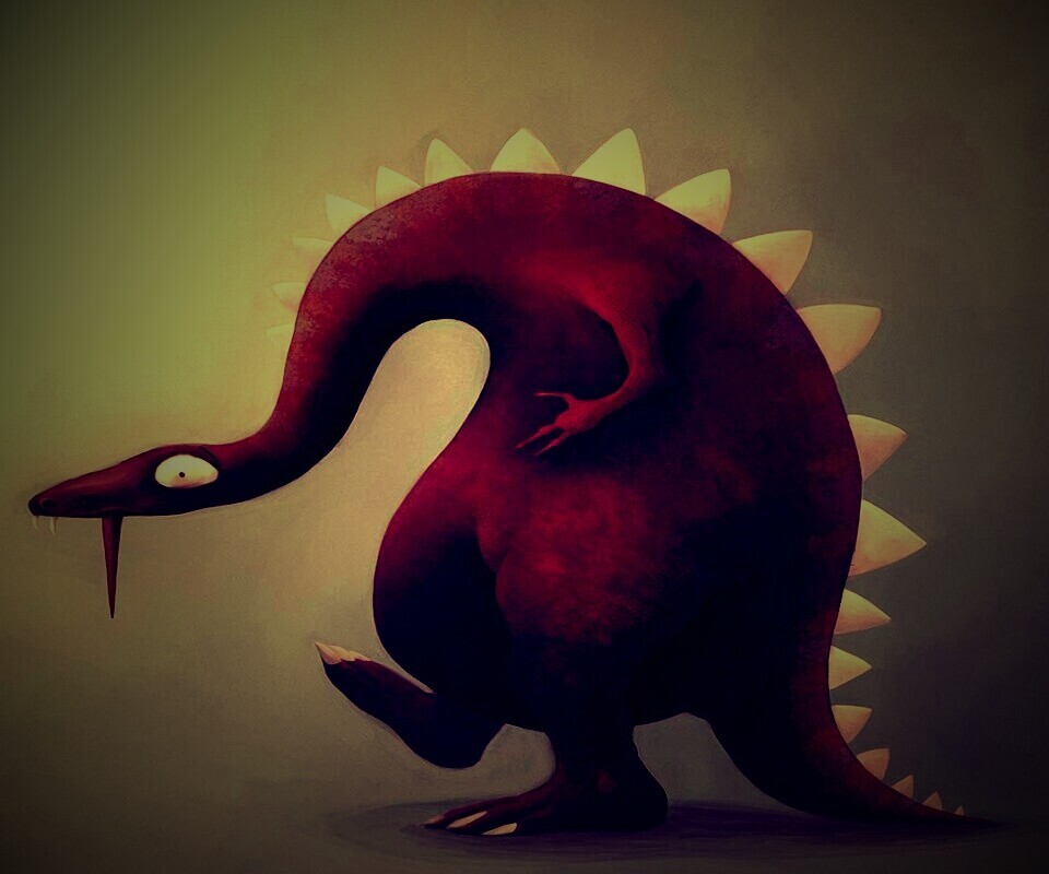 Рисованый динозавр обои