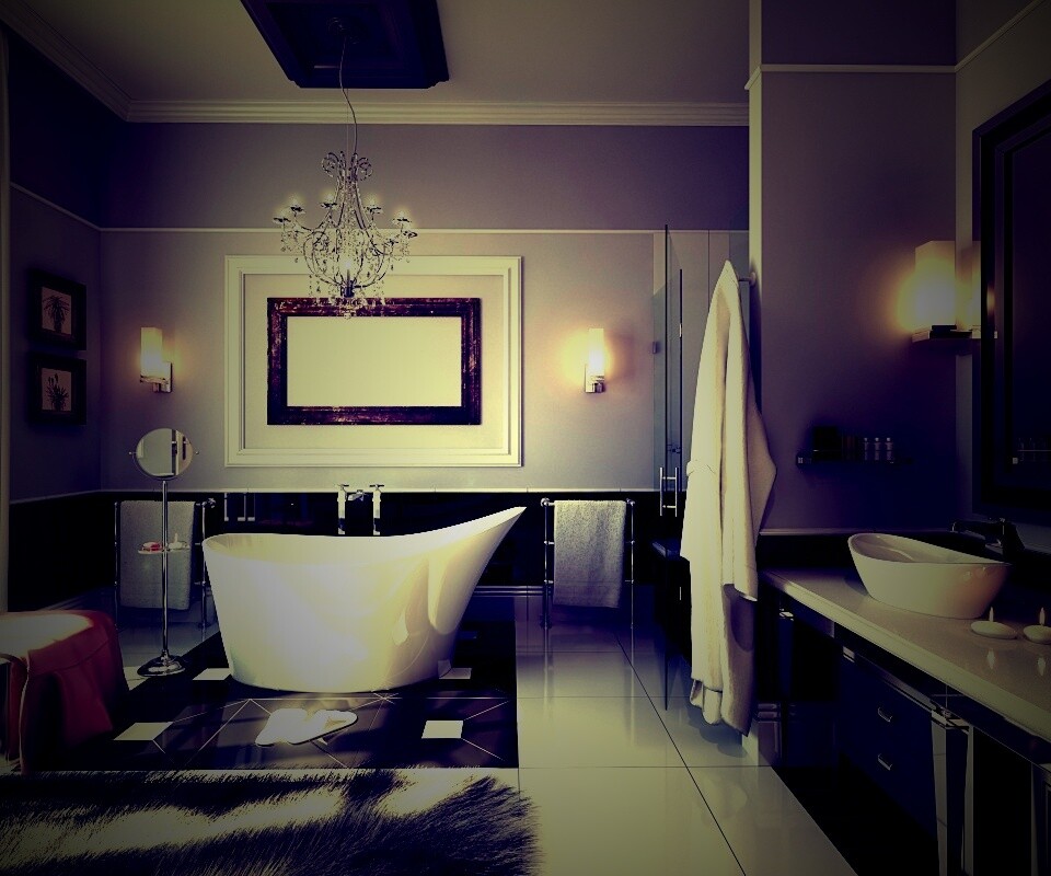 Современная ванна обои