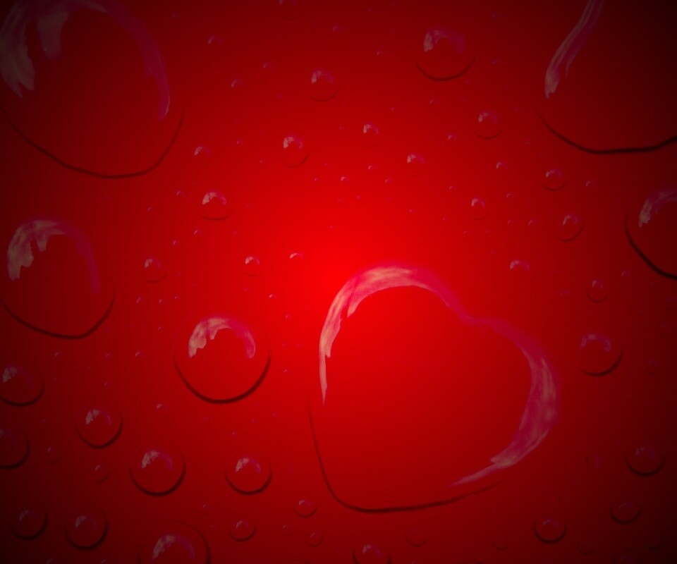Капли на красном фоне обои
