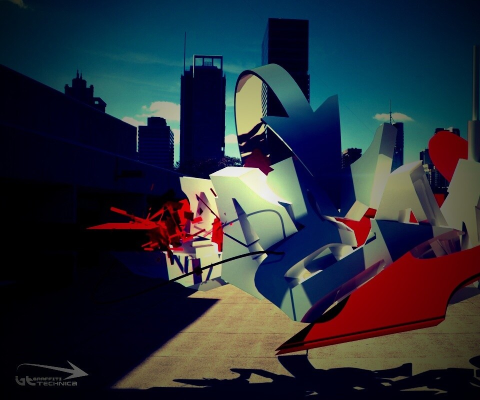 Трехмерное граффити обои