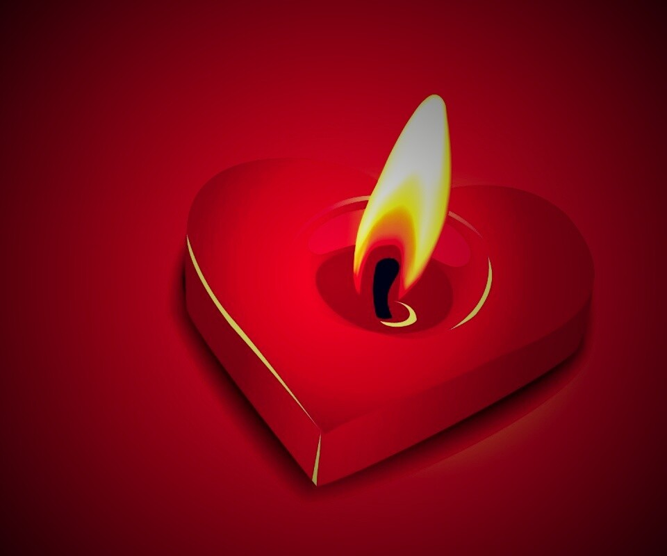 Свеча для Дня всех влюбленных обои