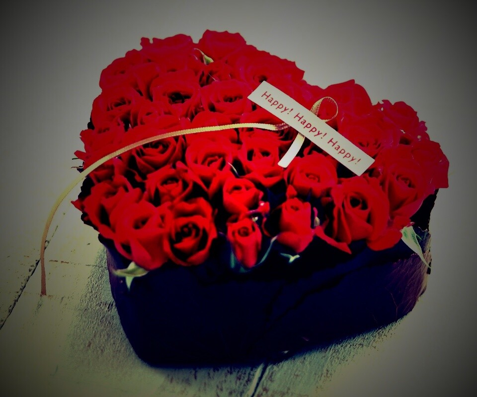 Букет в форме сердца обои