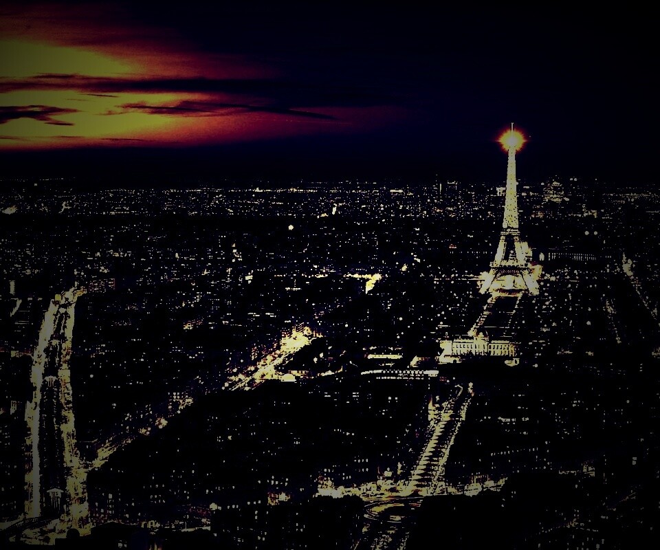 Ночной париж обои