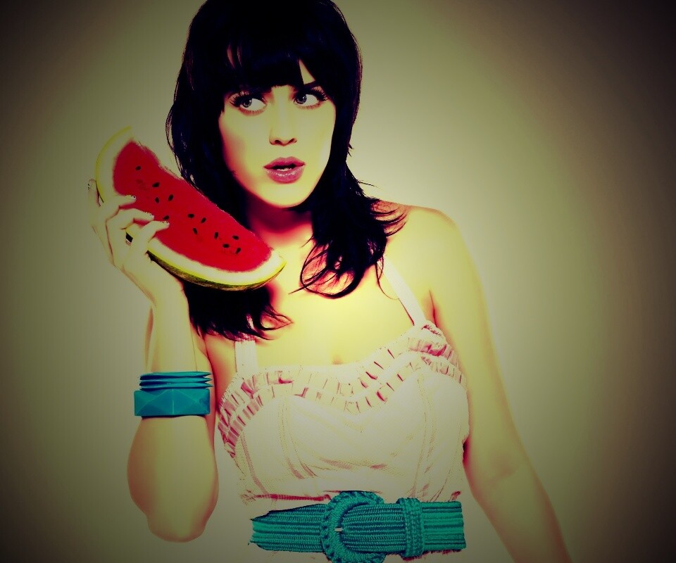 Кэти Пэри и арбуз обои