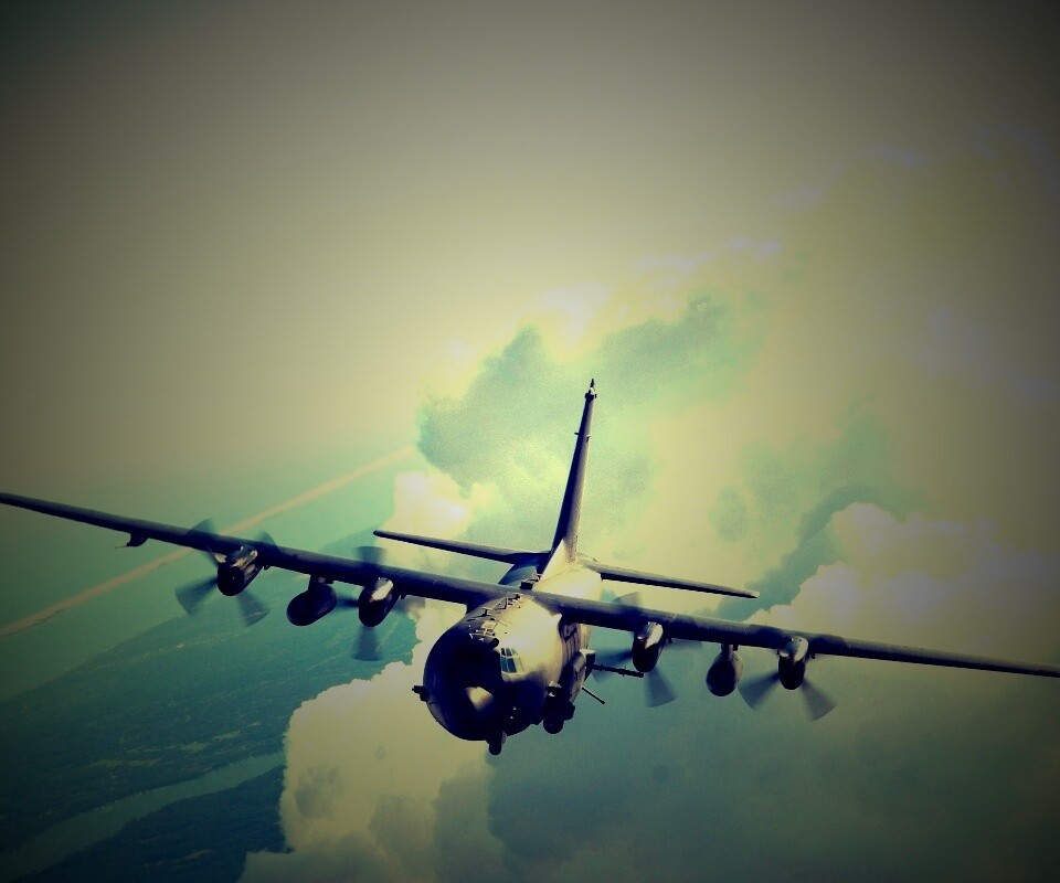 Самолет АС-130 обои