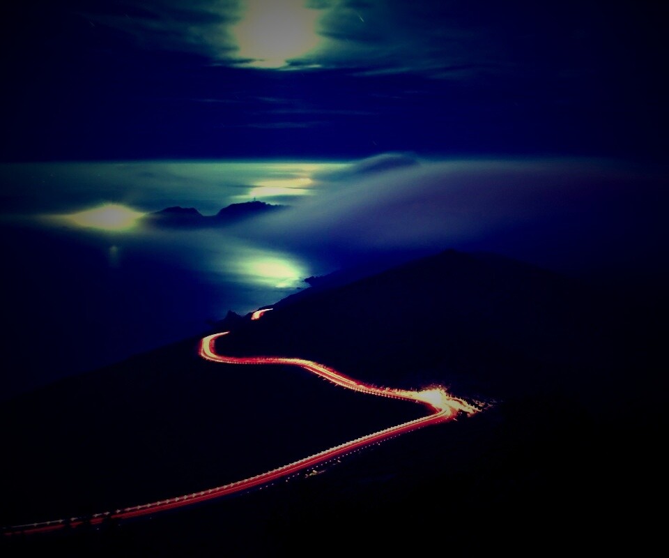 Ночное шоссе обои