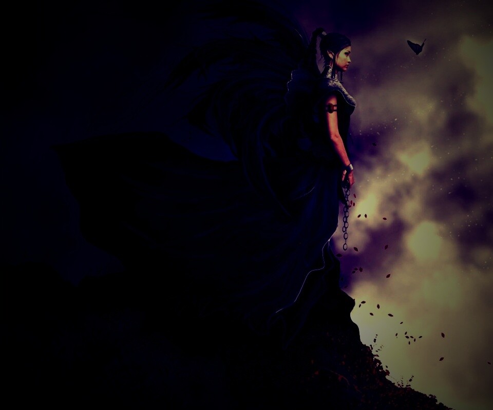 Девушка в тумане обои