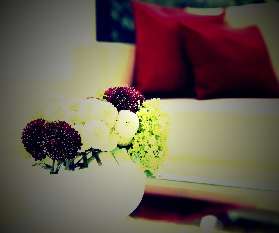 Цветы в белой вазе обои