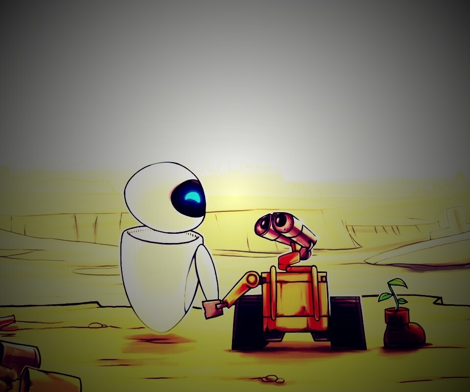 WALL-E и Ева обои