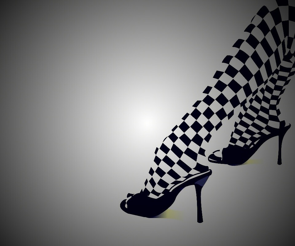 Ножки в шахматных колготах обои
