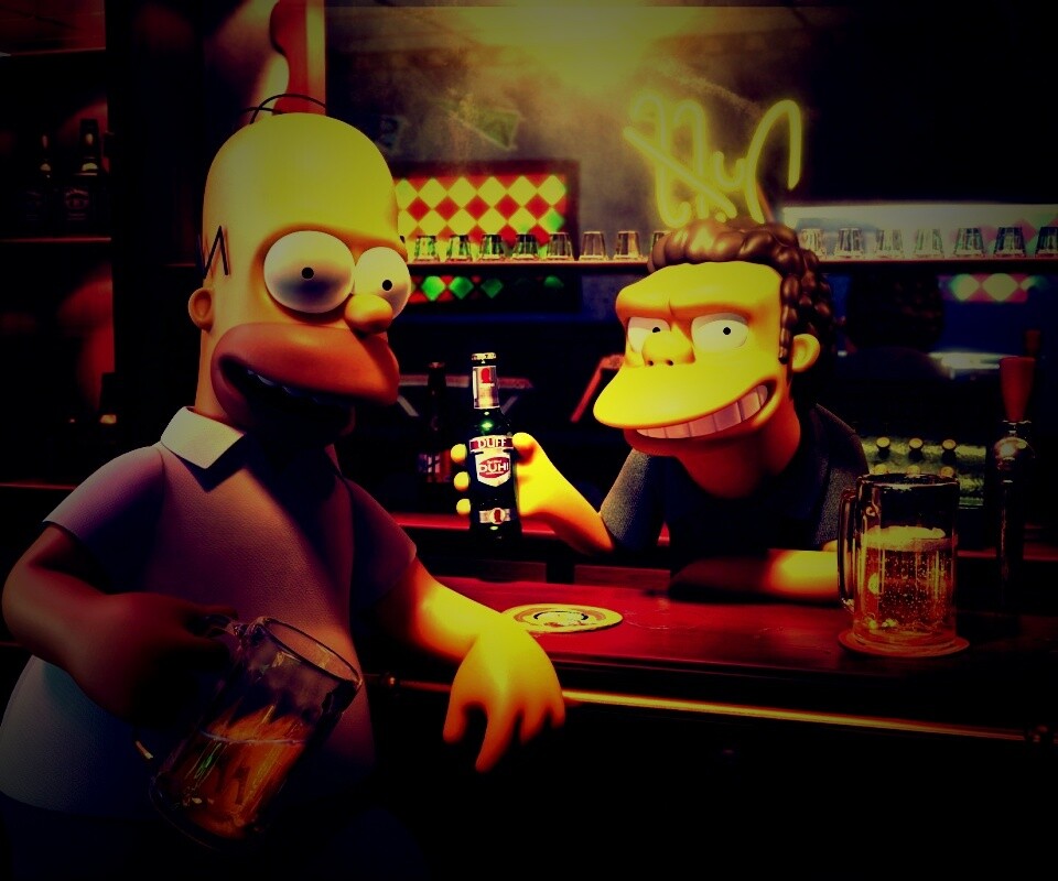 Симпсоны в баре обои