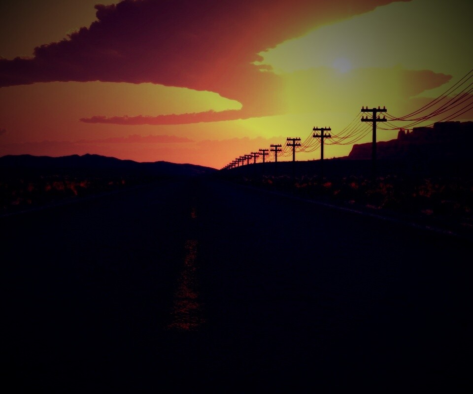 Дорога в пустыне обои