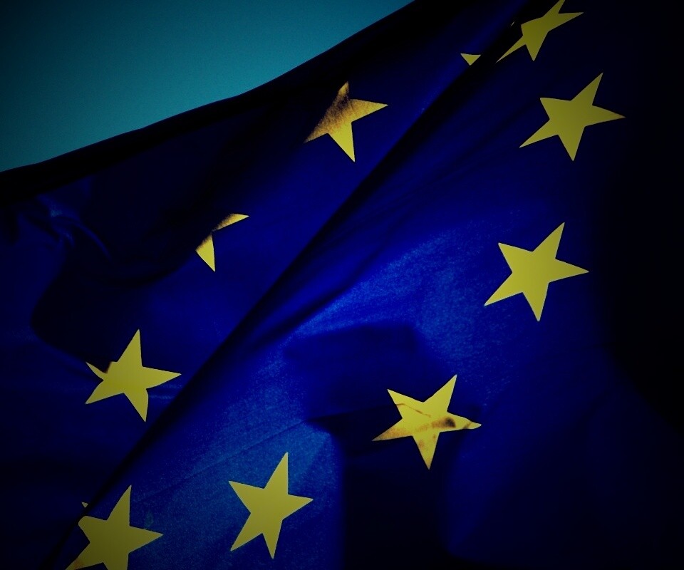 Синий флаг Евросоюза (европейского союза) обои