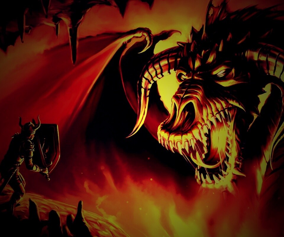 Рыцарь против дракона обои