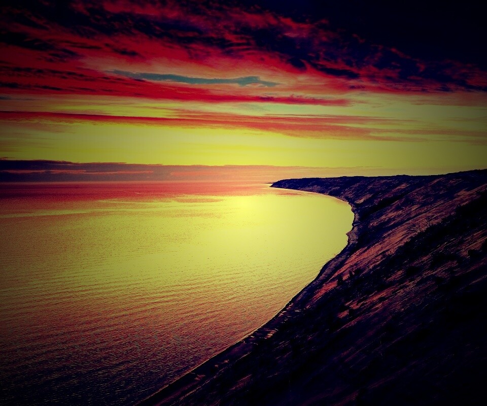 Море на закате обои