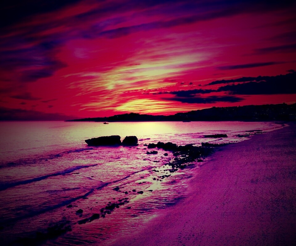 Бесподобный закат на море обои