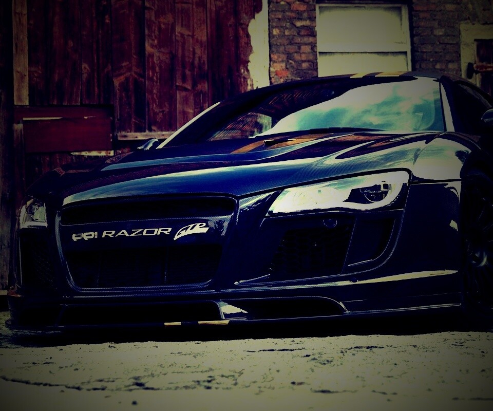 Черная Audi R8 обои