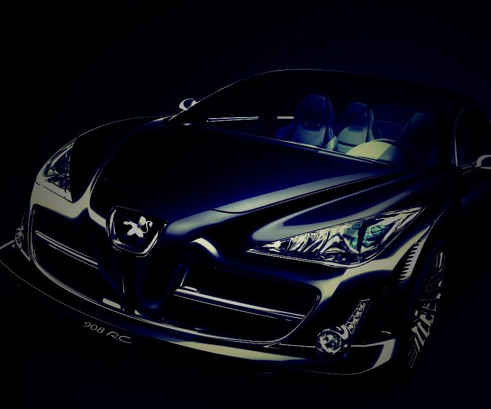 Чёрный Пежо обои