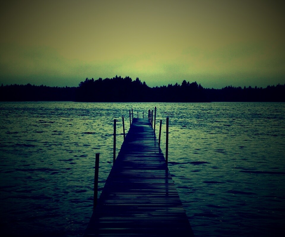 Причал на озере обои