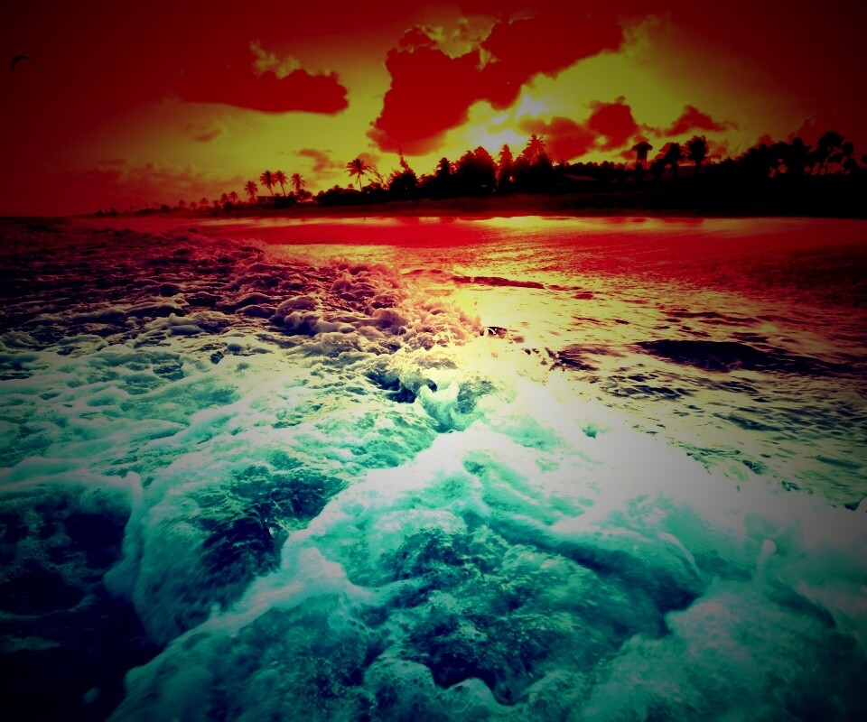 Огненный пляж обои